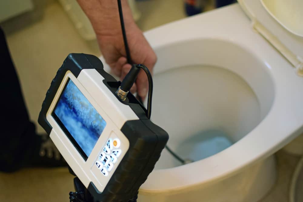 pipe with inspection camera.